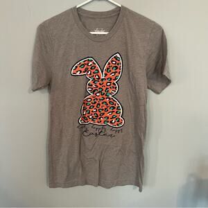 Texas True Leopard Print Easter Bunny Tee Shirt Women's Size Small Short Sleeves